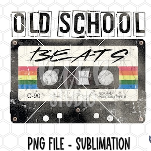 Old School Beats Mixtape PNG Sublimation Design, Vintage Cassette Tape, 80s 90s Retro, 90s Music Png, Sublimation Digital Download, PNG