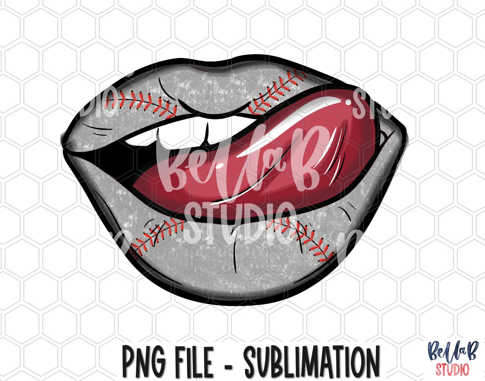 Baseball Lips PNG Sublimation Digital Download Biting Lips Etsy
