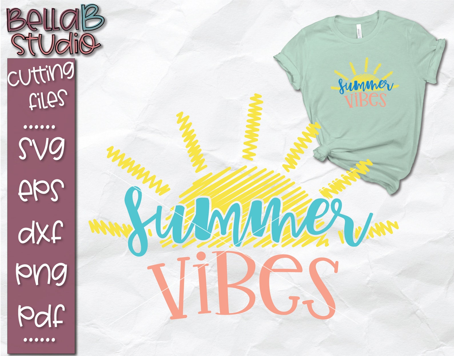 Download Summer Vibes SVG Cute Distressed Sun Summer Quote Svg | Etsy