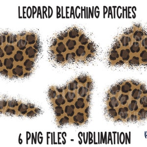 Leopard Print Sublimation Patches, Bleached Shirt Sublimation Patches, Leopard Splashes PNG, PNG, Sublimation Elements, Cheetah Print