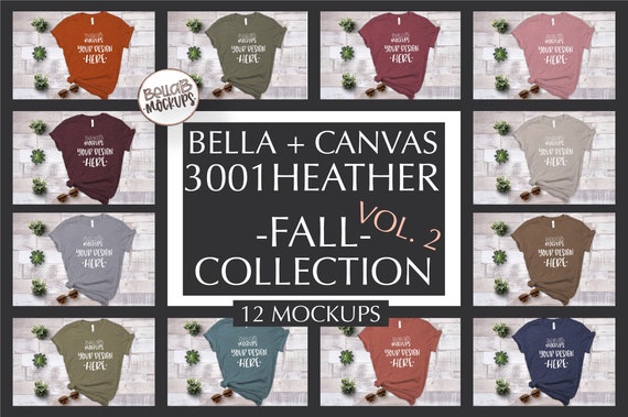 Autumn Bella Canvas Mockup Bundle 3001 Heather Fall Bella Etsy