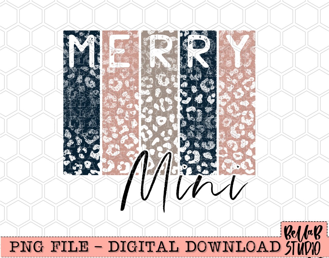 Merry Mini Pink Leopard PNG Sublimation Design, Vintage Leopard Pink ...