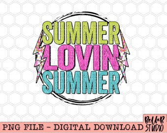 Bright Summer Lovin Stacked PNG Sublimation Design, Bright Leopard Bolt,Summer PNG Design, Sublimation Digital Download, PNG, Ready To Print