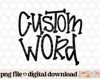 Funky Serif Maskot PNG, Anpassad Maskot PNG, Funky Bokstäver, Söt Maskot PNG, Anpassat Ord, Personlig, Anpassad, Digital Nedladdning
