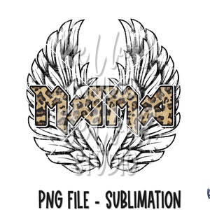 Rock n Roll Mama Sublimation Design, Rock Wings, Retro Design, Vintage, Vleugels, Rock N Roll, Sublimation Digital Download, PNG, Illustraties