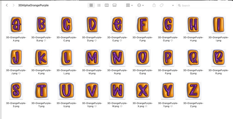 3D Inflated PNG Alphabet Set, Bright Alpha, Bubble Puffy Alphabet, 3D ...