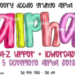 Pacote de PNG Alfa Doodle Brilhante, Grunge, PNG Alfa Divertido, Alfabeto, Fonte Doodle, Pacote Alfa, Fonte, Letras Doodle, Clipart, Download Digital