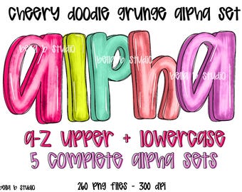 Pacote de PNG Alfa Doodle Brilhante, Grunge, PNG Alfa Divertido, Alfabeto, Fonte Doodle, Pacote Alfa, Fonte, Letras Doodle, Clipart, Download Digital