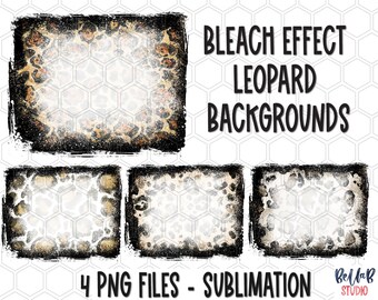 Bleach Effect Cheetah Background PNG Bundle, Distressed Leopard Sublimation Backsplash, Frames, Sublimation Digital Download, PNG, Clip Art