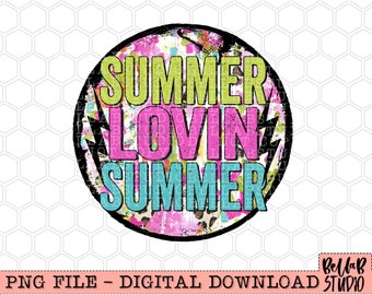 Bright Summer Lovin Stacked PNG Sublimation Design, Bright Leopard Bolt,Summer PNG Design, Sublimation Digital Download, PNG, Ready To Print