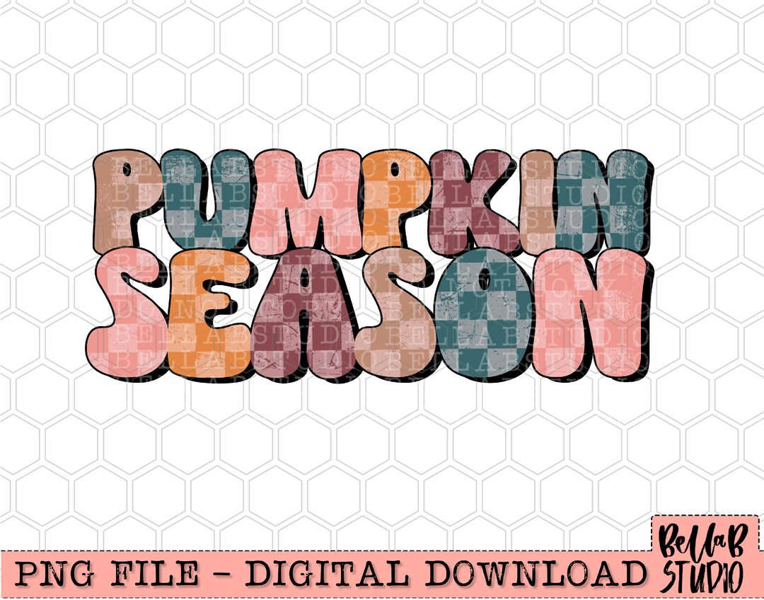 Pumpkin Season Retro Fall PNG Sublimation Design, Checkered, Fall Vibes ...