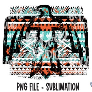 Thunderbird Sublimation Design, Tribal Thunderbird, Aztec, Boho, Southern, Southwestern, Western, Sublimation Digital Download, PNG
