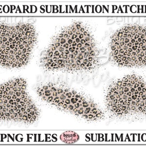 Gold Leopard Print Sublimation Patches, Bleached Shirt Sublimation Patches, Leopard Splashes PNG, PNG, Sublimation Elements, Cheetah Print