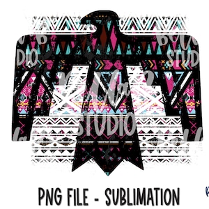 Thunderbird Sublimation Design, Tribal Thunderbird, Aztec, Boho, Southern, Southwestern, Western, Sublimation Digital Download, PNG