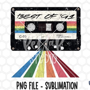 Best of 90&#39;s Mixtape PNG Sublimation Design, Vintage Cassette Tape, 80s 90s Retro, Mixtape, 90s Music Png, Sublimation Digital Download, PNG