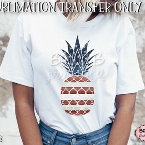 USA Transfert de sublimation d’ananas, mignon, 4 juillet, prêt à presser, transfert de presse à chaleur, impression par sublimation, dessiné à la main, doodle,