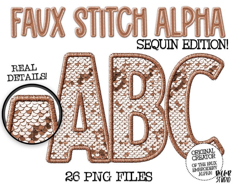 May include: A set of 26 gold sequin alphabet letters in a faux stitch style. The letters are A, B, and C. The letters are in a faux stitch style, which means they look like they are stitched together. The letters are made of gold sequins, which gives them a sparkly look. The letters are perfect for adding a touch of sparkle to any project.