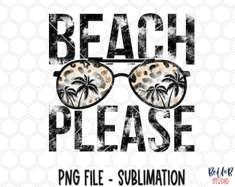 Beach Please PNG Sublimation Design, Summer Design, Leopard Glasses, Palm Trees, Sublimation Digital Download, PNG, Clip Art, Ready To Print