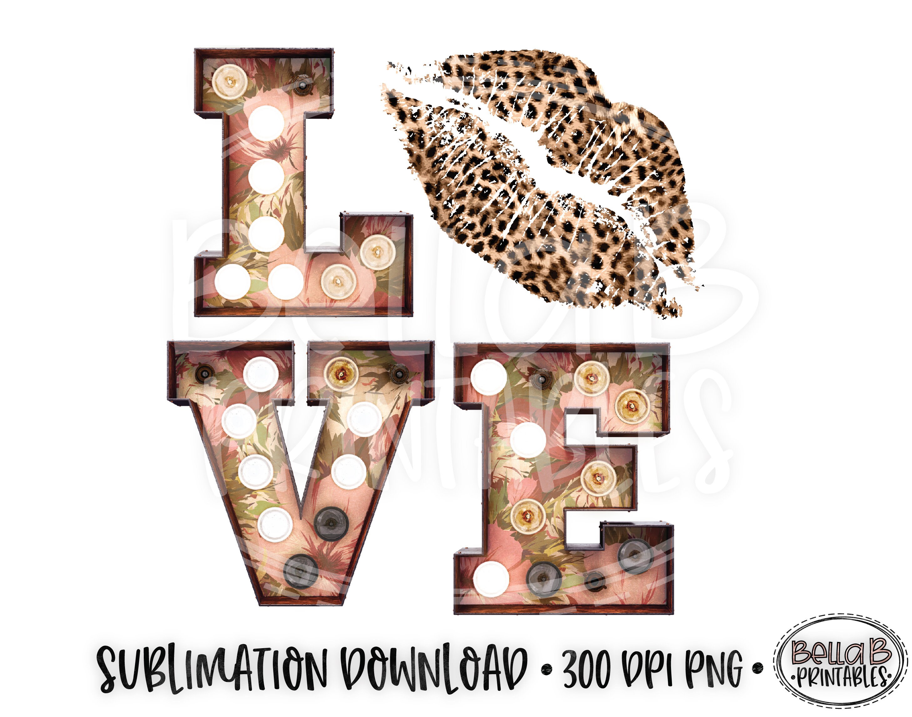 Valentines Sublimation Love Sublimation Design Leopard Lips - Etsy