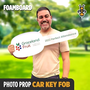 Giant Key Fob Custom Cutout Foamboard | Car Sales Photo Prop | Congrats | Dealer | Pre-owned | Used Personalized Sold Key| Lease | Marketing