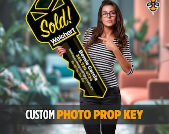 Custom Realtor Sold Home Key Photo Prop: PVC Selfie Sign