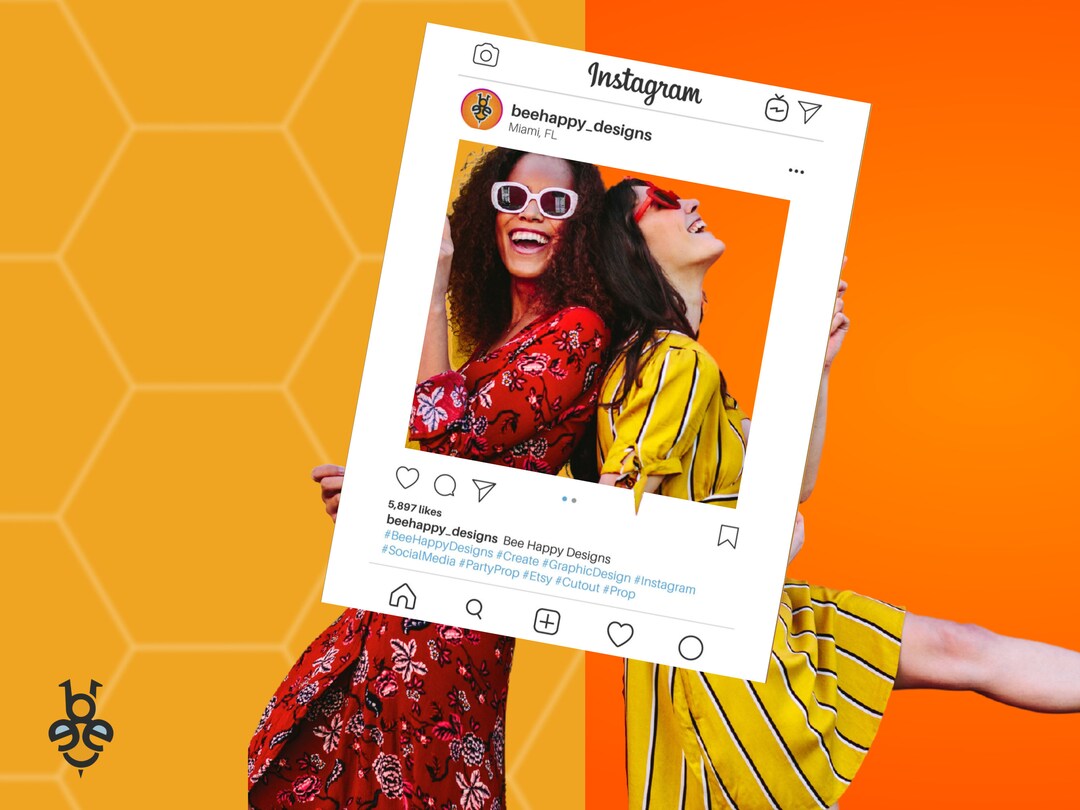 Custom Instagram Frame | Social Media Prop | Photo Booth | 30