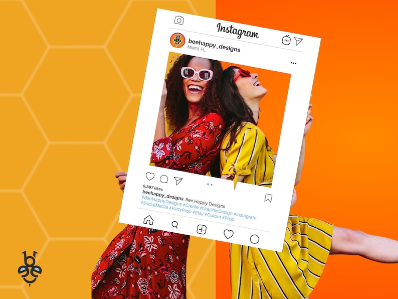 Custom Instagram Frame Social Media Prop Photo Booth - Etsy