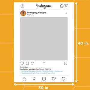 Custom Instagram Frame | Social Media Prop | Photo Booth | 30" X 40 ...