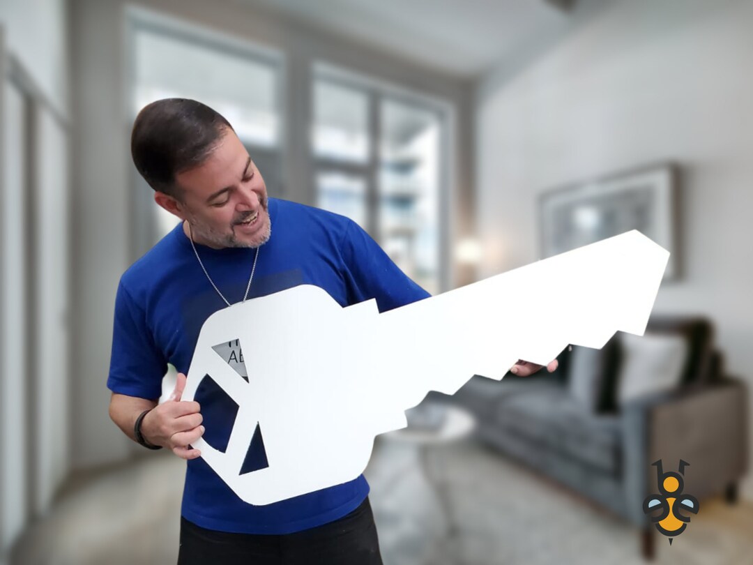 BLANK Key Original Giant Key Decoration Photo Prop Congrats Realtor