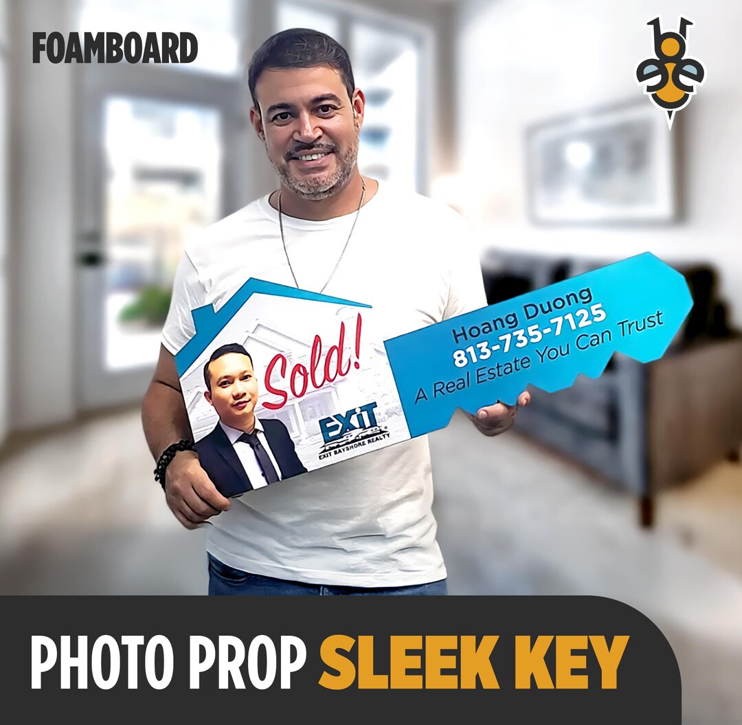 Rectagle Realtor Key Personalized Realtor Prop: Sleek House Key Photo Cutout - Etsy