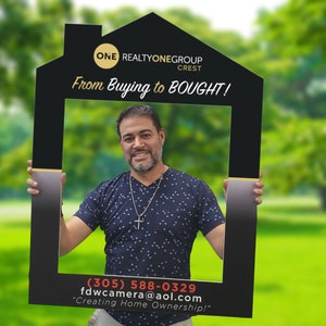 29" x 39" Sold Home | House Frame Selfies | Customized Just Sold Prop | First Home Real Estate House | Realtor Photo Cutout | Selfie Frames