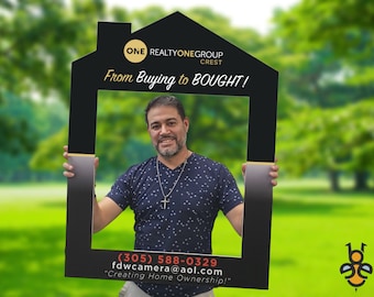 29" x 39" Sold Home | House Frame Selfies | Customized Just Sold Prop | First Home Real Estate House | Realtor Photo Cutout | Selfie Frames