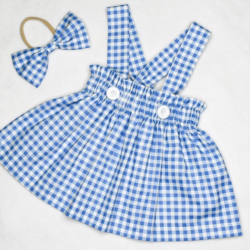 Suspender Skirt Black Gingham Check Baby Girl Cotton Skirt Etsy