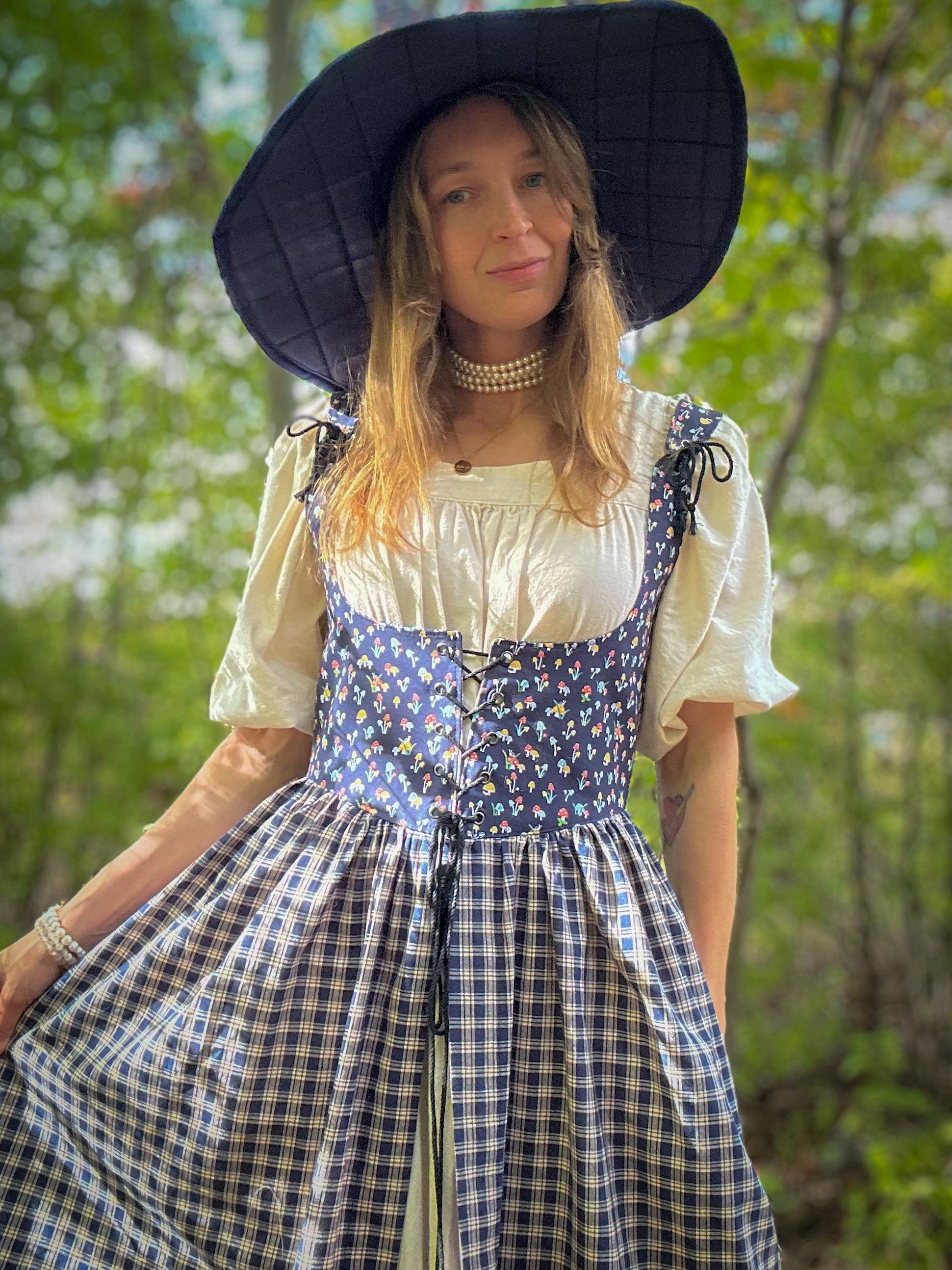 blue gingham corset dress Elderflower Front Pocket Maxi Dress Gingham Baby Blue