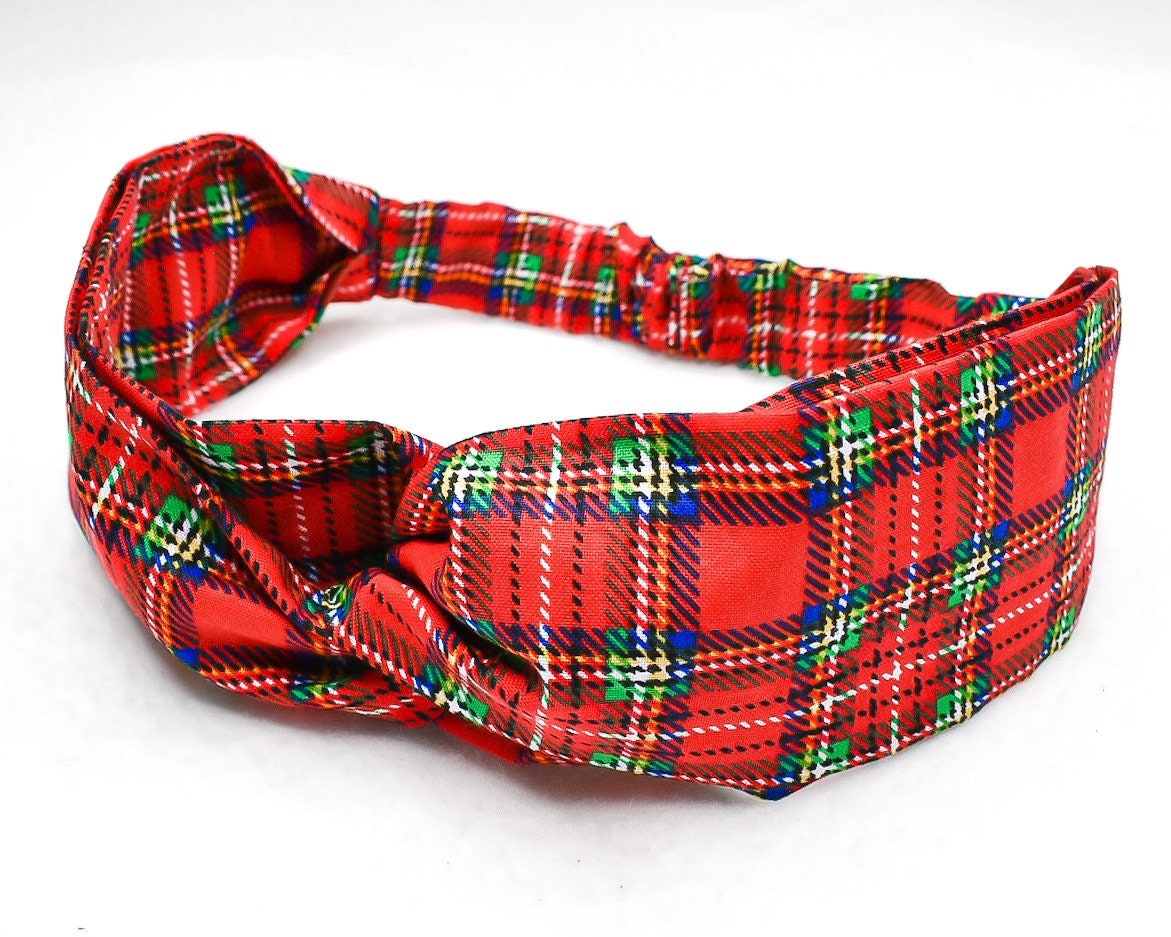 Turban Headband Traditional Red Tartan Twisted Turban Etsy