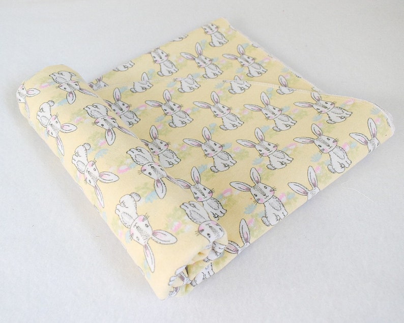 Swaddle Blanket Bunnies on Yellow Baby Receiving Blanket Etsy