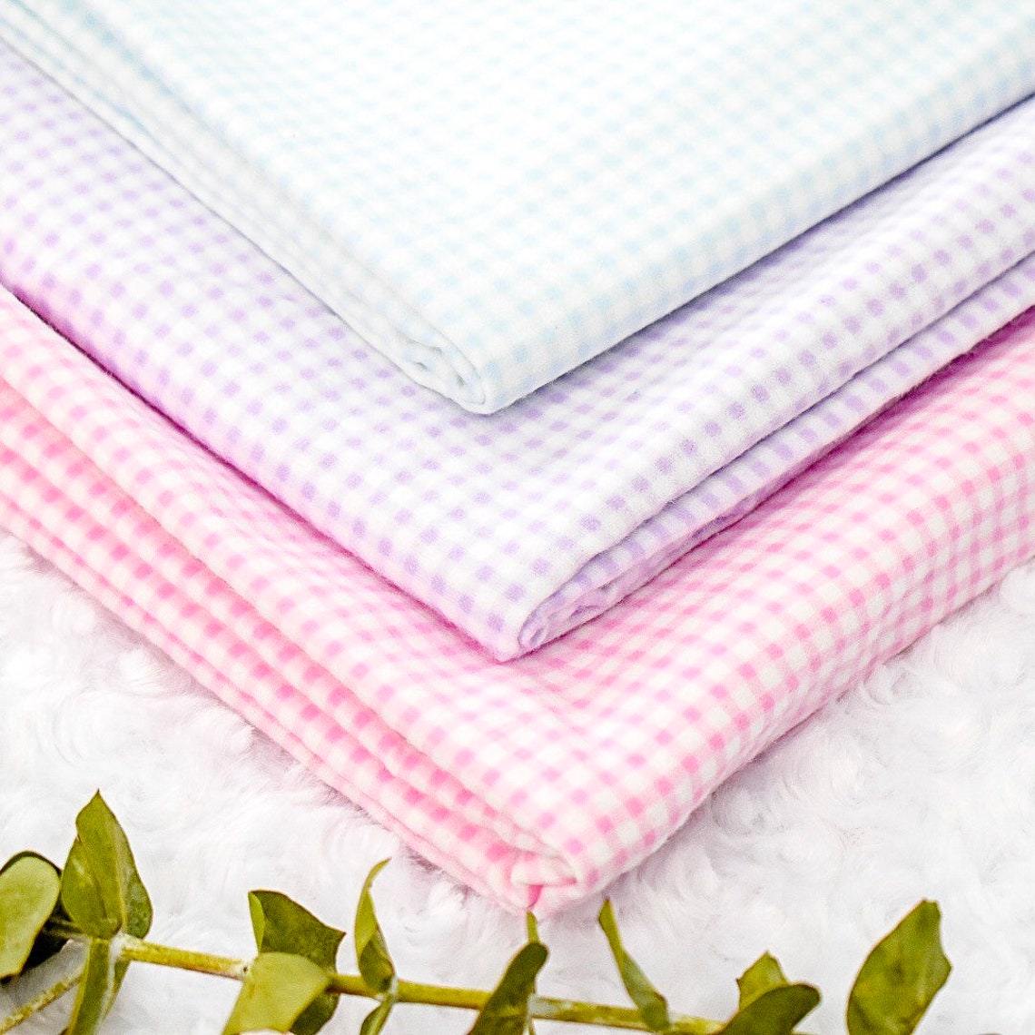 Pastel Gingham Swaddle Blanket Baby Receiving Blanket Baby Etsy