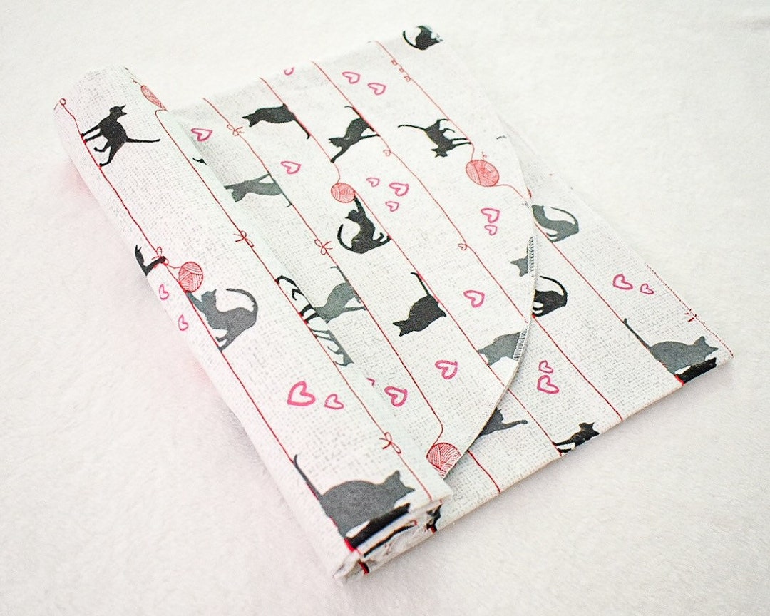 Swaddle Blanket Playful Cats on White Soft Cotton Flannel Etsy
