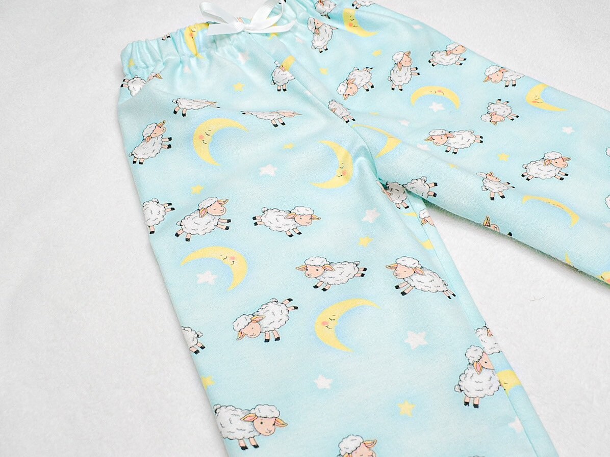 Lamb and Moons Soft Cotton Flannel Pajama Pants | Etsy UK
