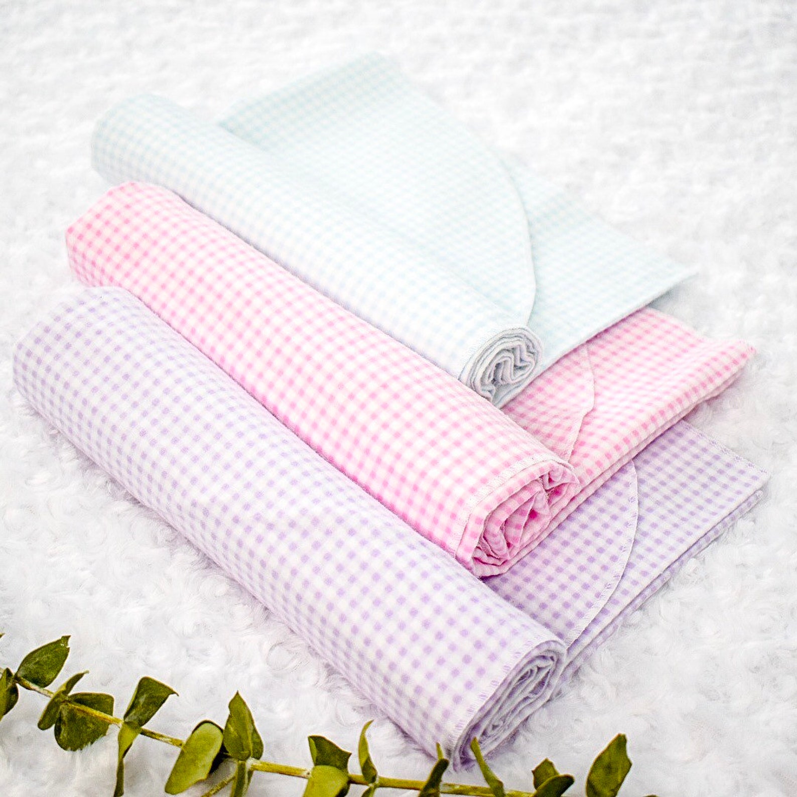 Pastel Gingham Swaddle Blanket Baby Receiving Blanket Baby Etsy