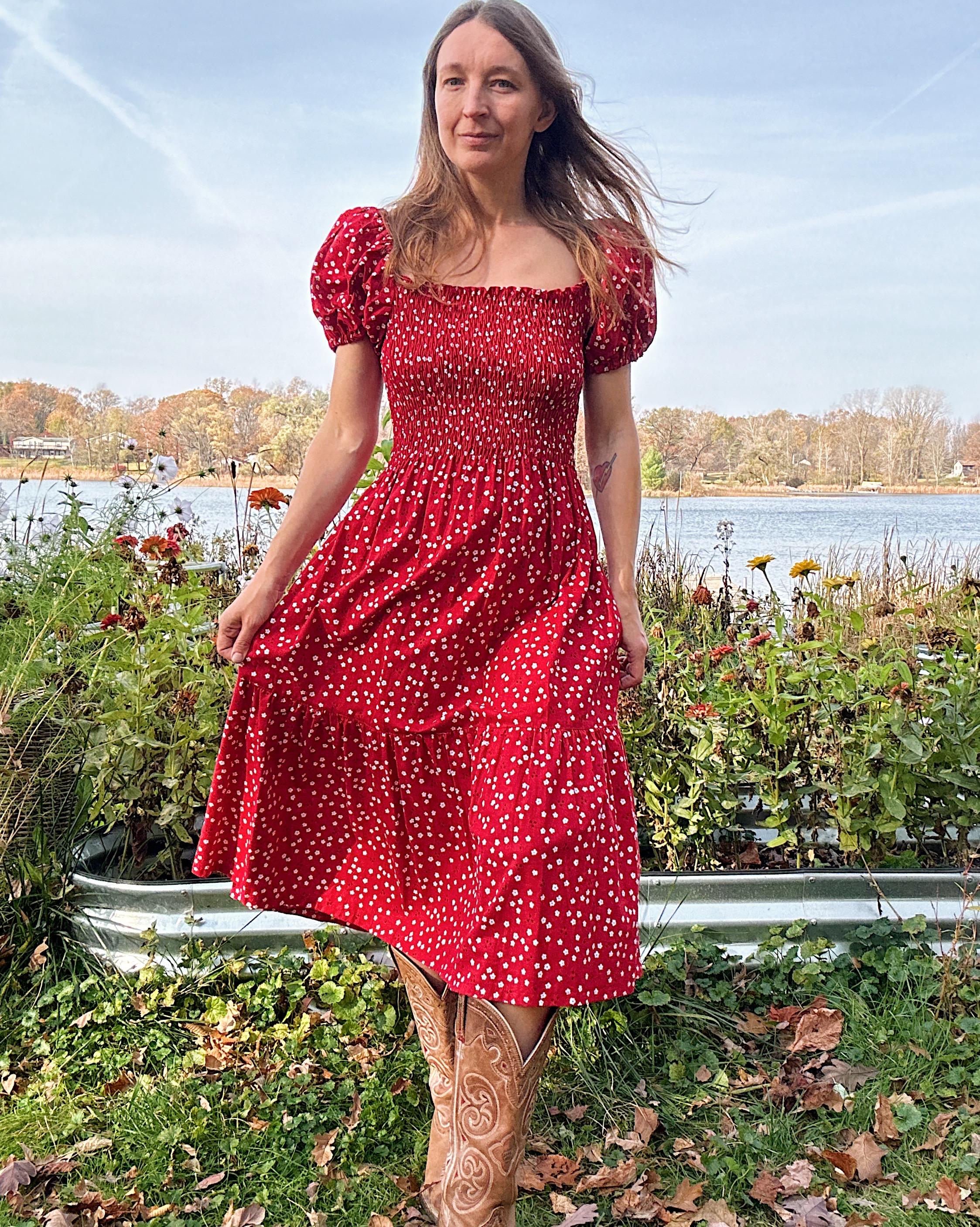 knee length dresses for ladies Friendly Flower Dress: Vintage Style by Modern Prairie main image 1