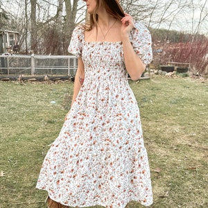 Cotton And Linen Calico Midi Dress 3421 Cotton And Linen Calico Midi Dress 3421