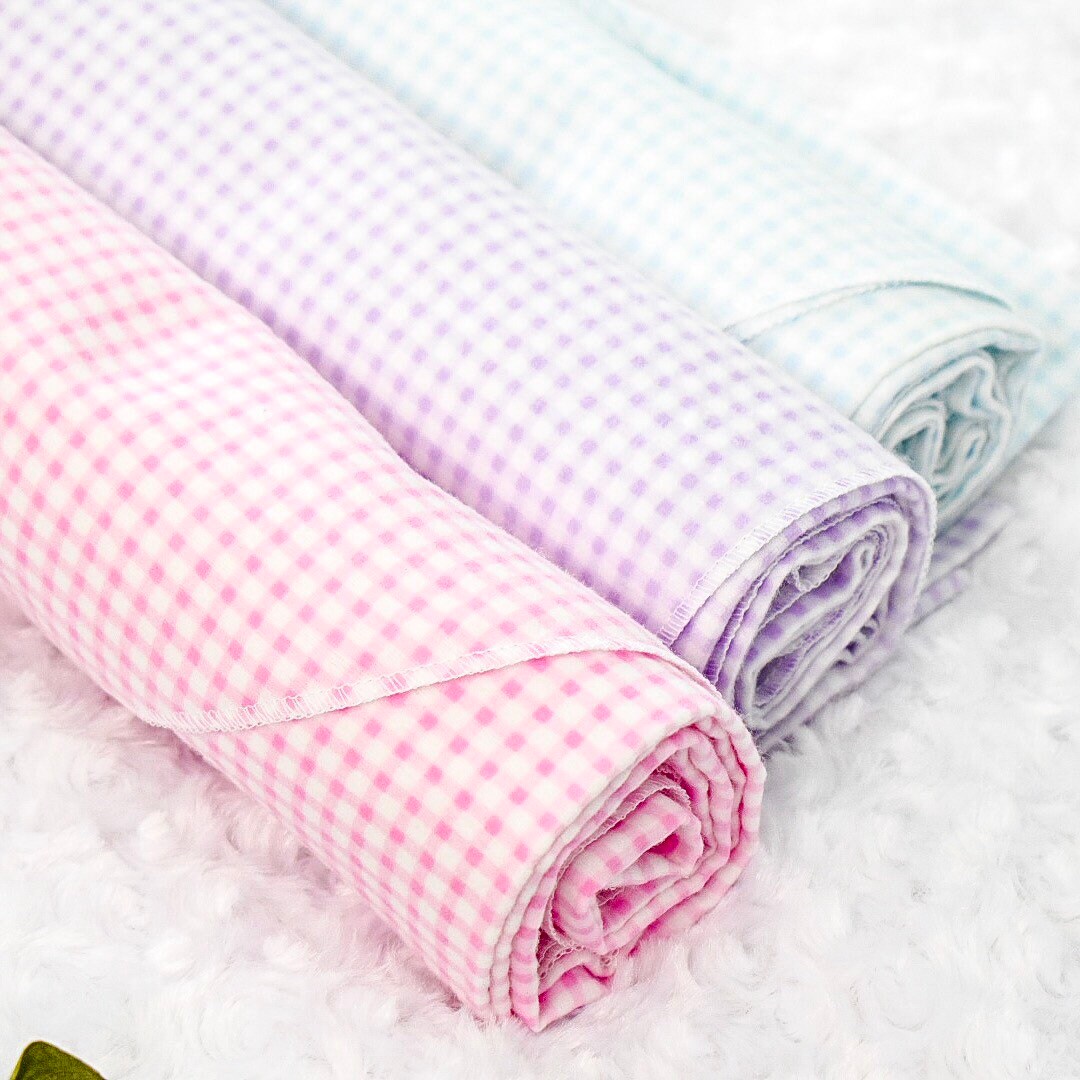 Pastel Gingham Swaddle Blanket Baby Receiving Blanket Baby Etsy