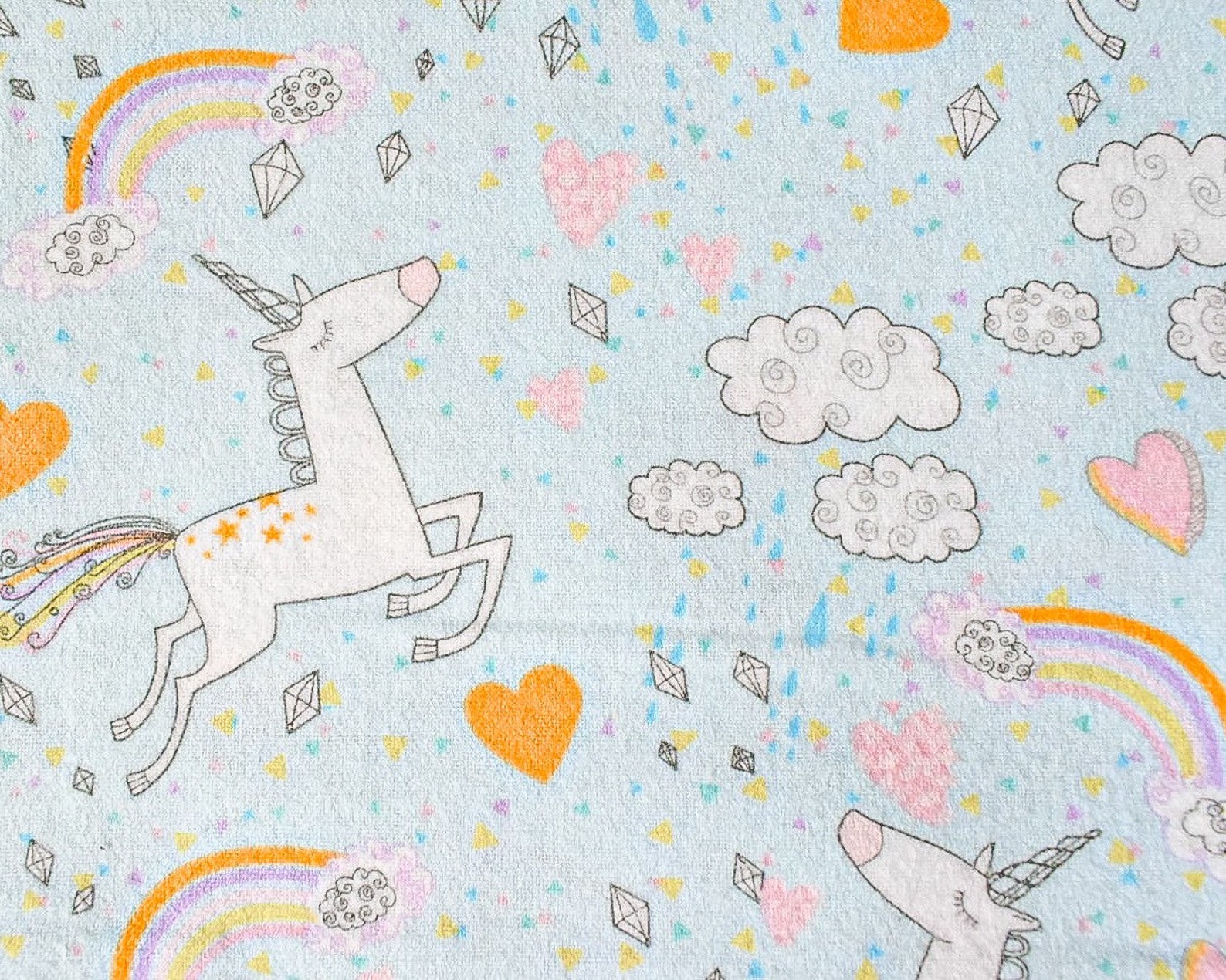 Swaddle Blanket Unicorns and Clouds Soft Cotton Flannel Etsy