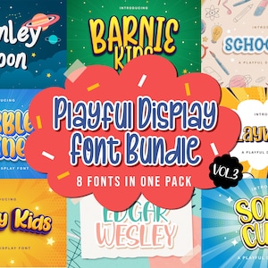 Playful Font Bundle 3 - Craft Font, Cute Font, Kids Font, Fun Font, Display Font, Cricut Font, Silhouette Font, Procreate Font, Canva Font
