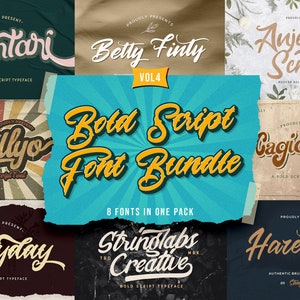 Retro Font Bundle Vol 4: Vintage Font, Groovy Font, Curly Font, 70s Font, 80s Font, Cricut Font, Silhouette Font, Procreate Font, Canva Font