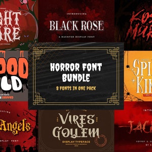 Horror Font Bundle: Halloween Font, Gothic Font, Scary Font, Drip Font, Blood Font, Cricut Font, Silhouette Font, Procreate Font, Canva Font