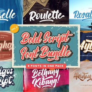Retro Font Bundle Vol 2: Vintage Font, Groovy Font, Curly Font, 70s Font, 80s Font, Cricut Font, Silhouette Font, Procreate Font, Canva Font