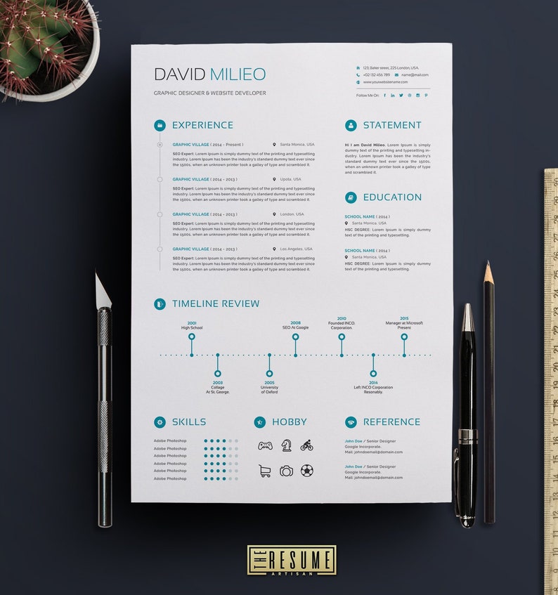 Modern Creative Resume TemplateCV Cover Letter for MS WordJob Seekers ResumeMS WordInstant Digital DownloadProfessional Resume