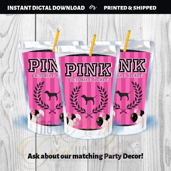 VICTORIA SECRET PINK Capri Sun Juice Labels! Ask About Out Matching Decor!!